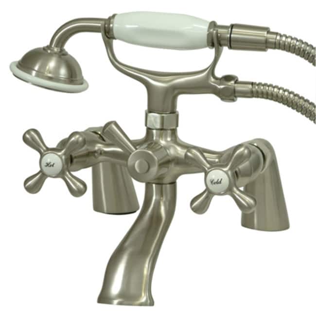 Elements Of Design Double Handle 6" Center Deck Mounted Clawfoot Tub