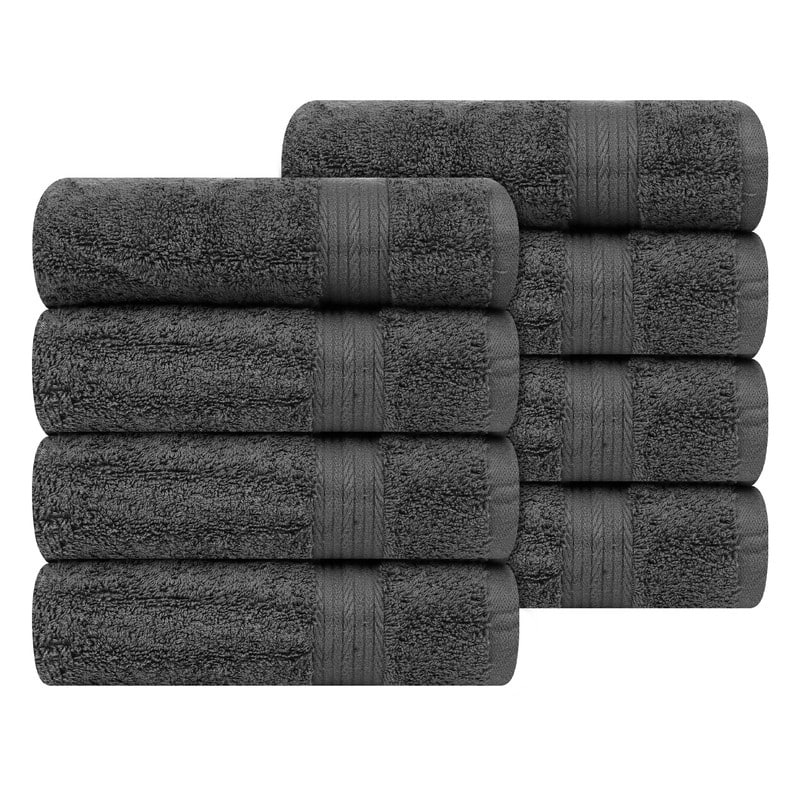 Hand Towels for Bathroom 18x28 Inch 600 GSM by Ample Decor - 8 Pcs