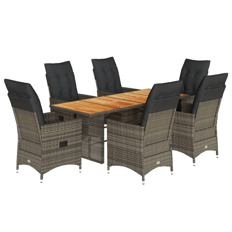 vidaXL Garden Dining Set Grey - 23.2 x 22.0 x 36.2 in