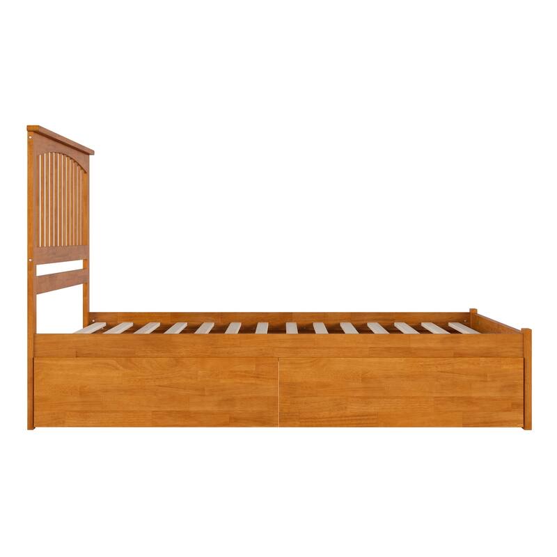Mission Platform Bed with Footboard and Storage Drawers