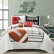 preview thumbnail 4 of 24, Lush Decor American Football Reversible Oversized Kids Quilt  White/Black - Full - Queen