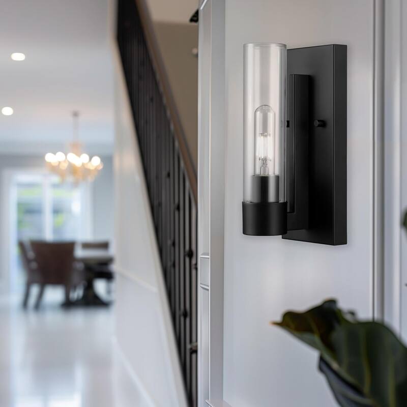 1-light wall light black mount light ‎iron cylindrical light