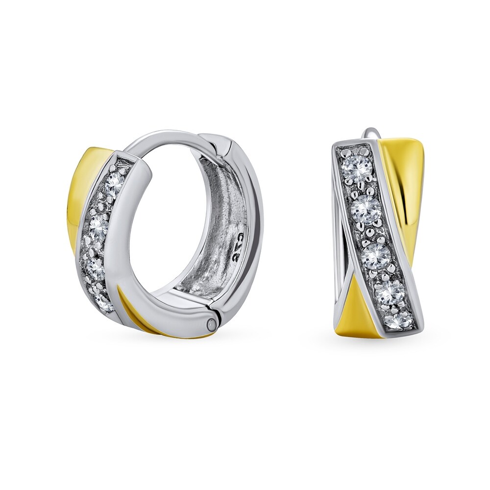 YAZILIND 18K Gold Plated Cubic Zirconia Hoop Huggies Earrings Ball Dangle Drop Earrings for Women