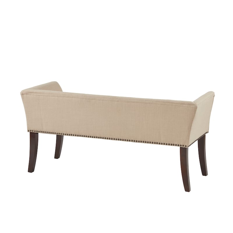 Madison Park Welburn 49.5" Upholstered Bench with Back & Wood Legs