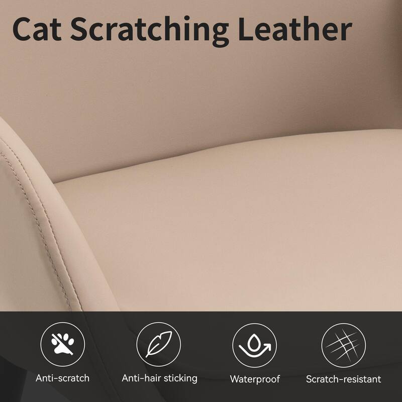Set of 2 Cat-Scratch Resistant Dining Chairs with Gold Metal Legs