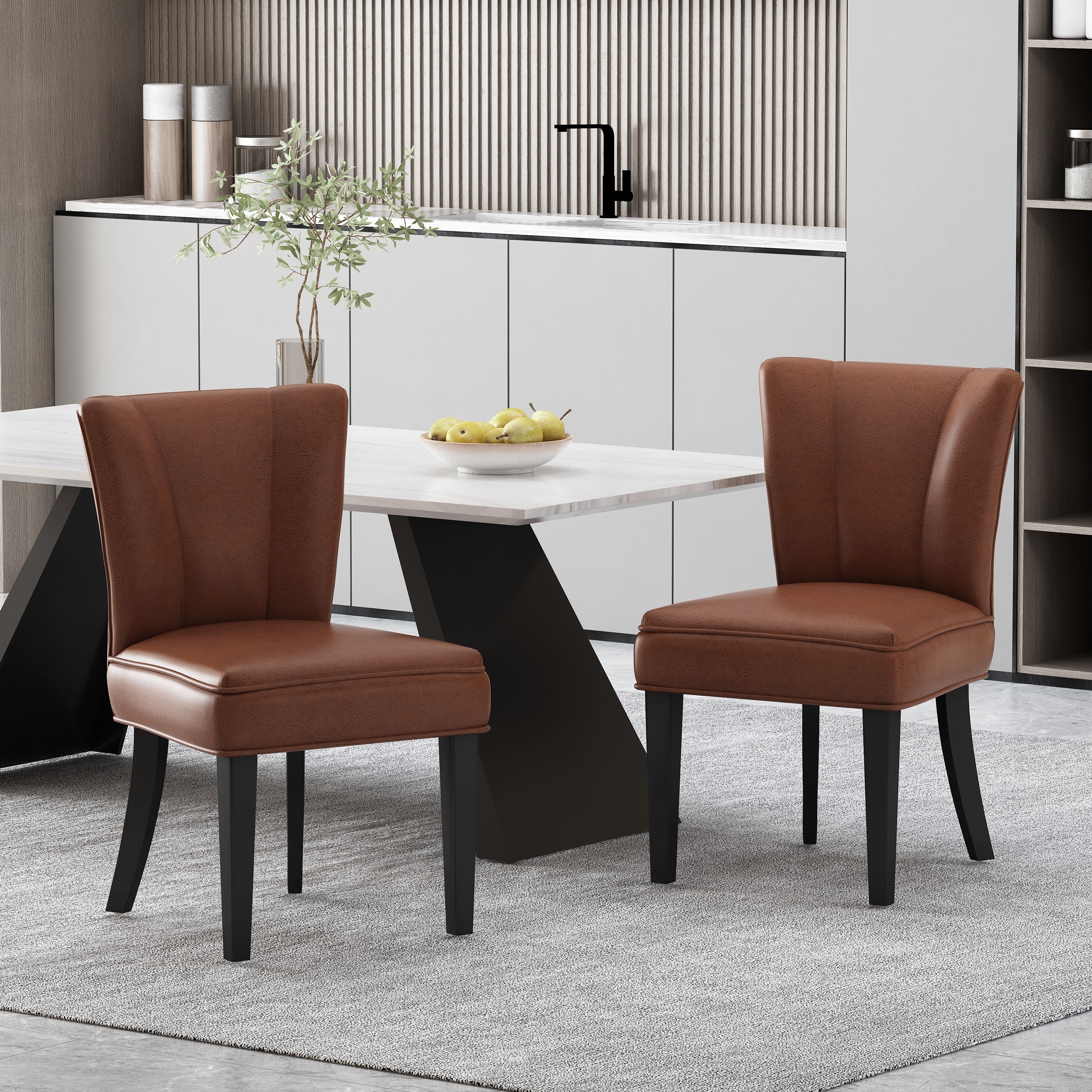 Faux leather shop upholstered dining chair