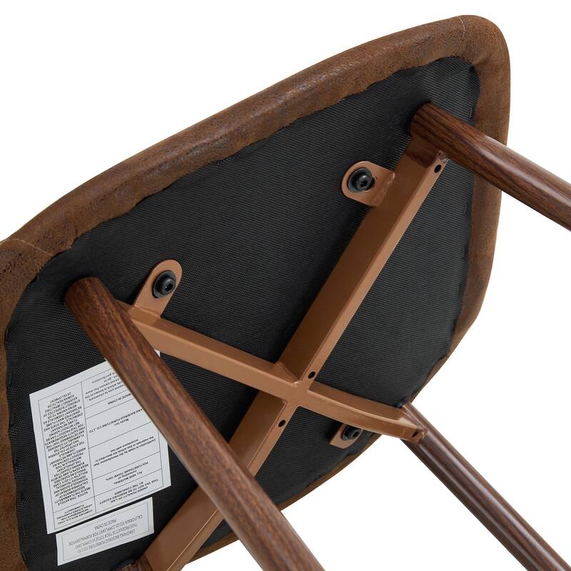 Set Of 4 Suede Backrest And Transfer Legs Chairs