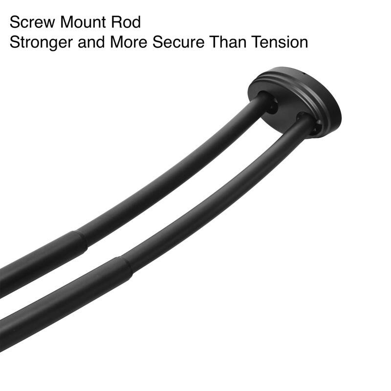 Utopia Alley Rustproof Wall Mounted Aluminum Double Curved Shower Curtain Rod, Screw Mount Rod, Adjustable Rod from 45" to 72"