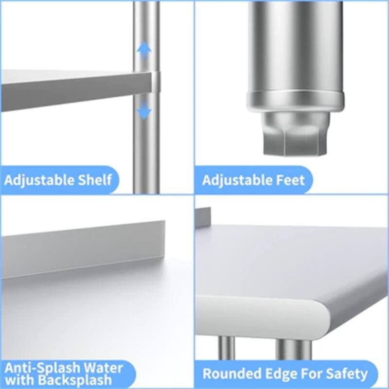 Stainless Steel Table with Undershelf & Backsplash