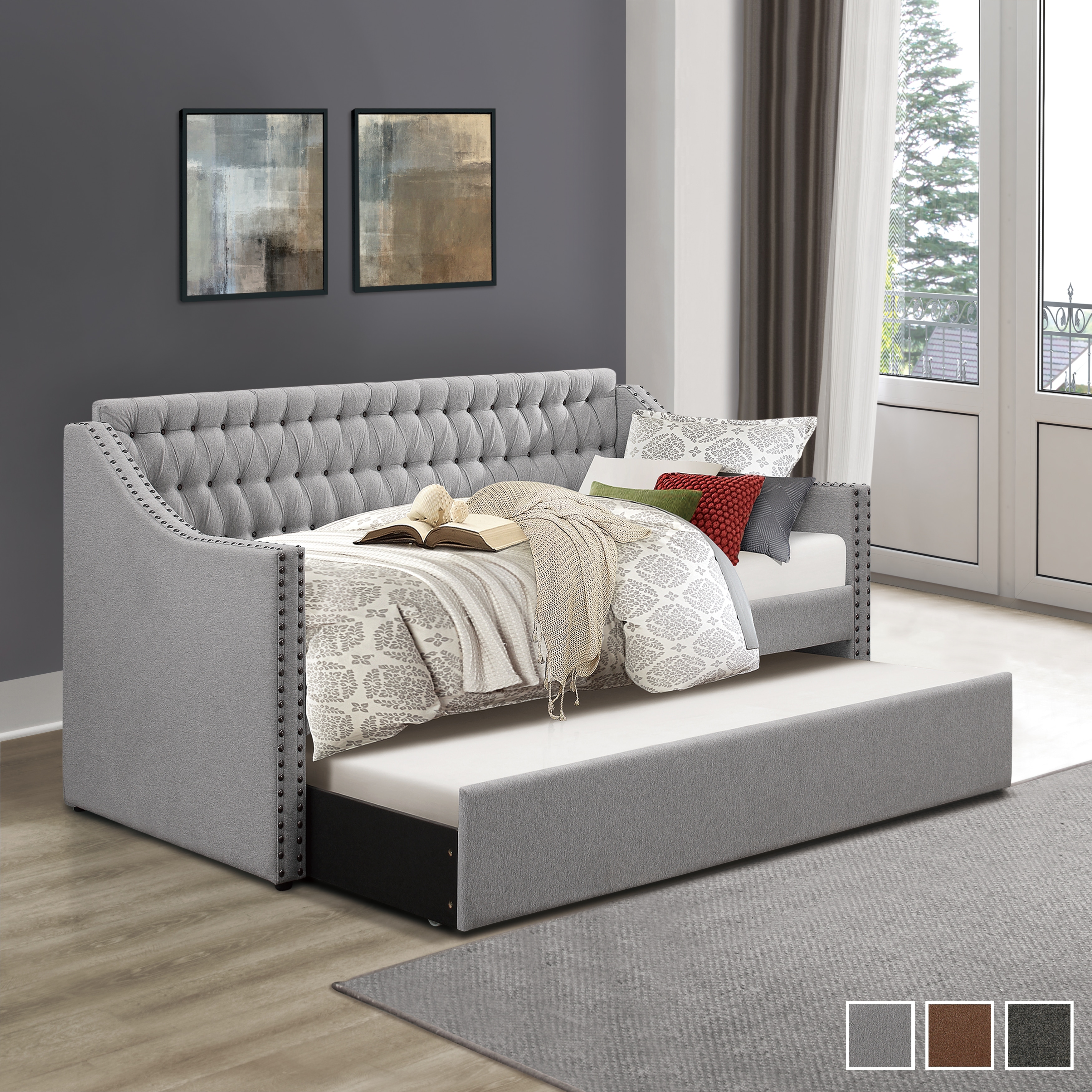 Fremont & Park Emile Upholstered Daybed with Trundle