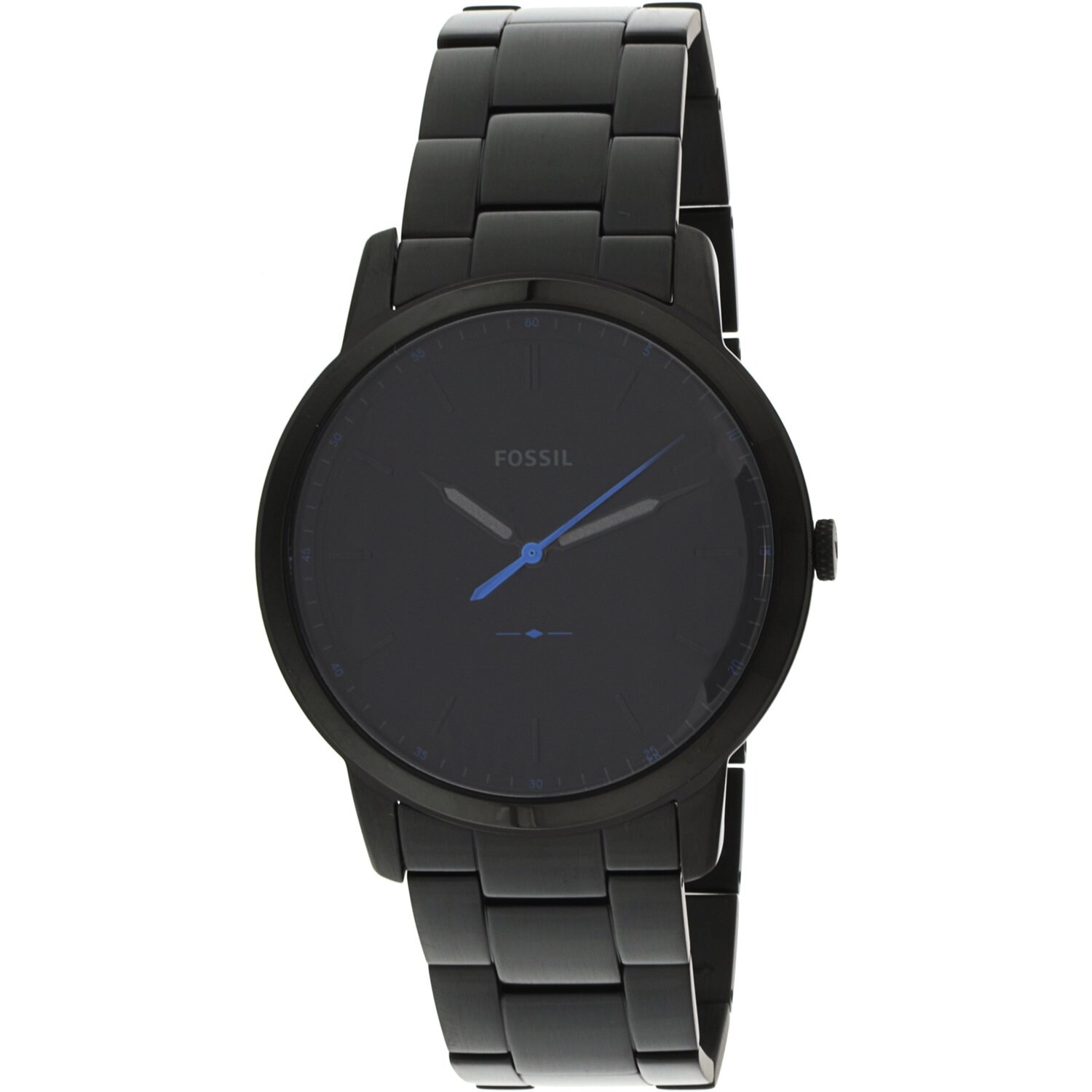 Fossil Men S The Minimalist Black Stainless Steel Fashion Watch Overstock 18914568