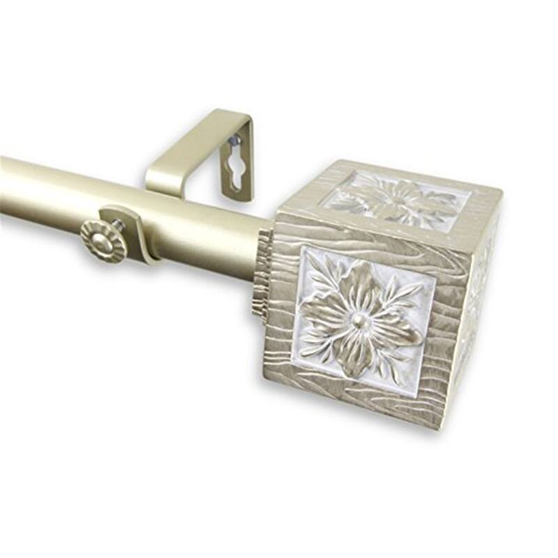 Decorative Window Curtain Rod - Tension Rod, Adjustable, Light Gold Finish, Home Decor - 84