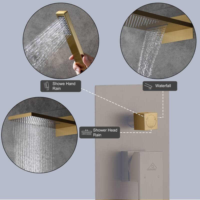 2-Spray 22-inch Wall Mounted Shower System With Handheld Shower Hand