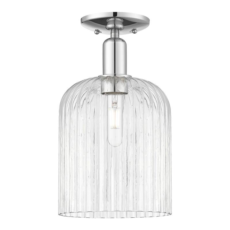 Innovations Lighting 716-1C-14-8 Bridal Veil Semi-Flush Bridal Veil 8" - Polished Chrome / Clear