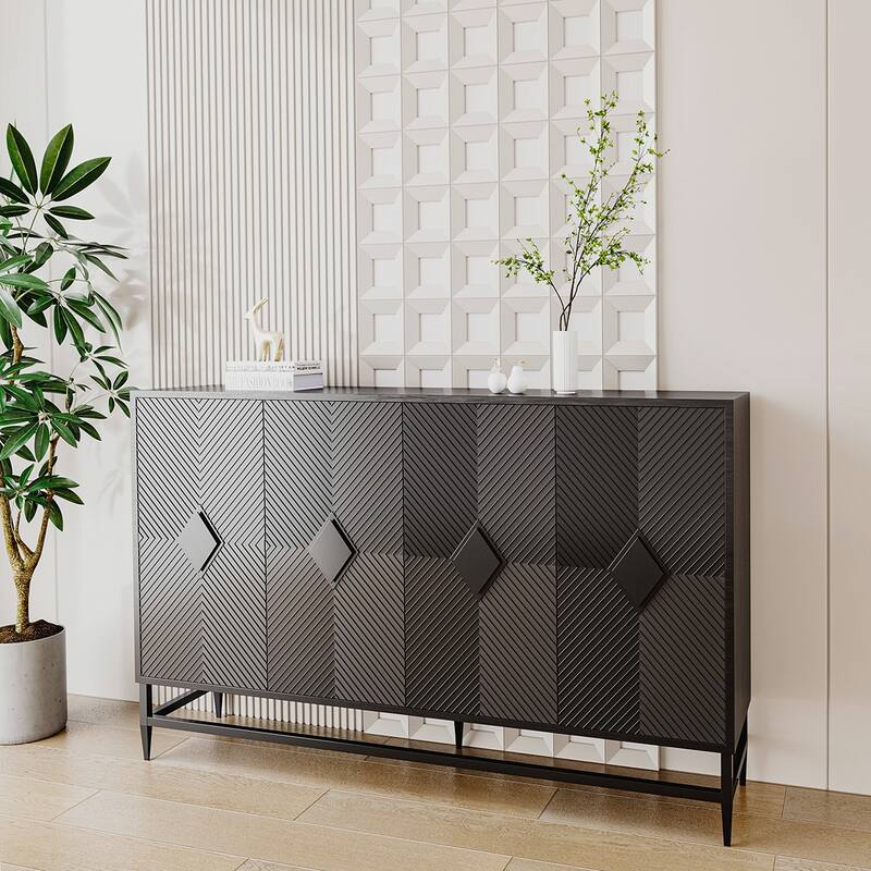 2PCS Wood Storage Accent Cabinet