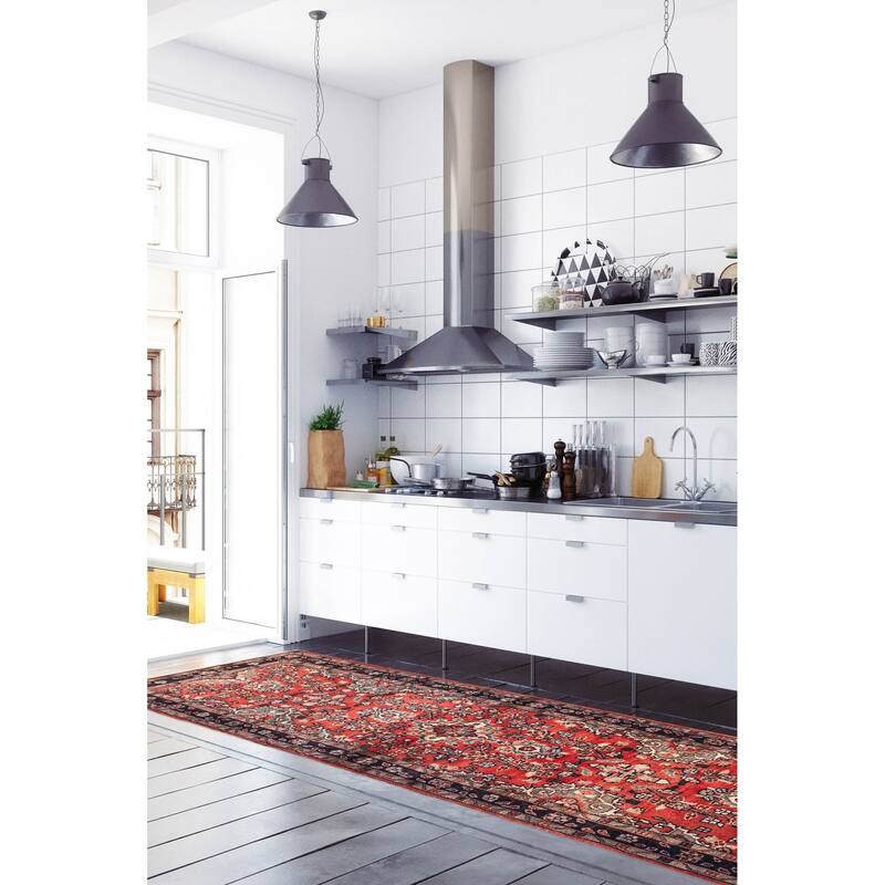 ECARPETGALLERY Hand-knotted Andelz Red Wool Rug - 2'8 x 8'6