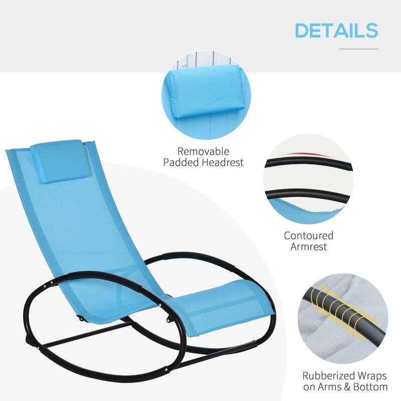 Outsunny Orbital Zero Gravity Patio Rocking Lounge Chair with Pillow