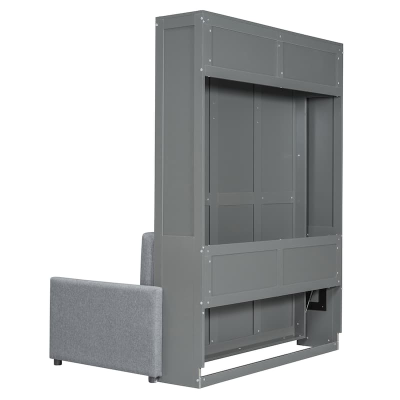 Full Size Multifunctional Murphy Bed with Cushion & Storage