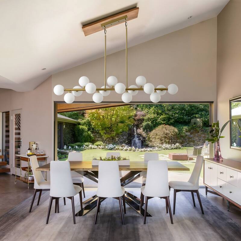 55in Modern Linear Chandeliers Large Pendant Lights Kitchen Island Lighting 16-Light Mid Century Sputnik Chandeliers