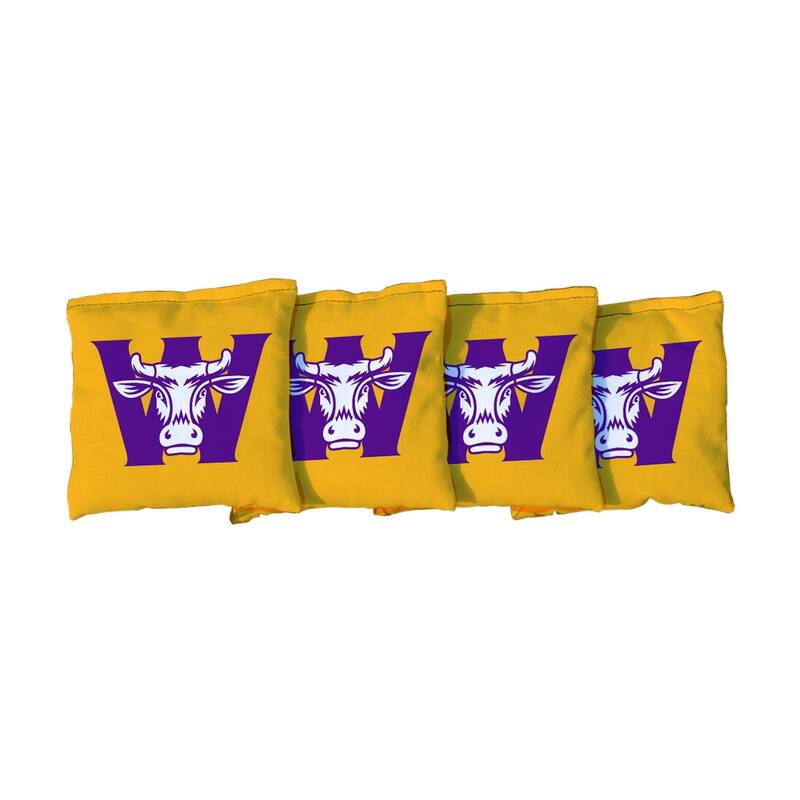 Williams College Ephs Yellow Cornhole Bags - All-Weather Resin Filled