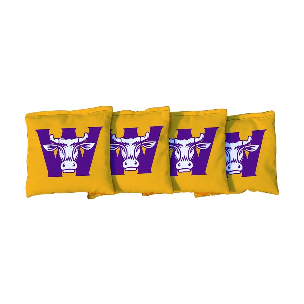 Williams College Ephs Yellow Cornhole Bags