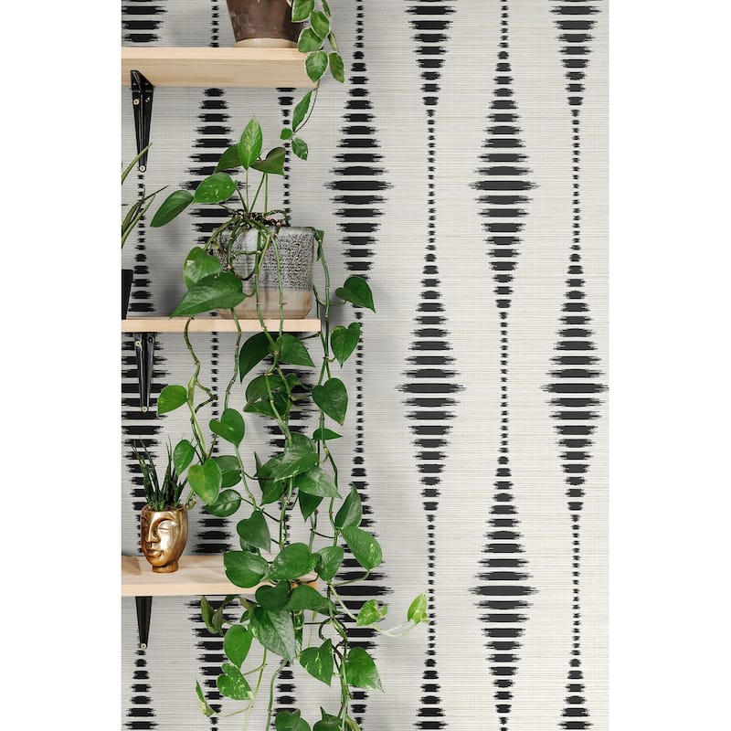 NextWall Striped Ikat Peel and Stick Wallpaper