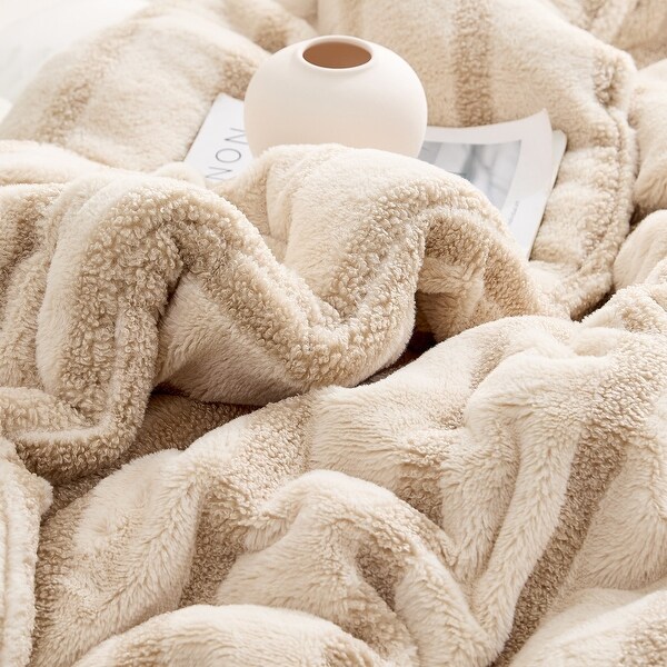 Coma Inducer® Cozzzzzzzzzzzzzzzzy Almond Cream Stripe XL Comforter