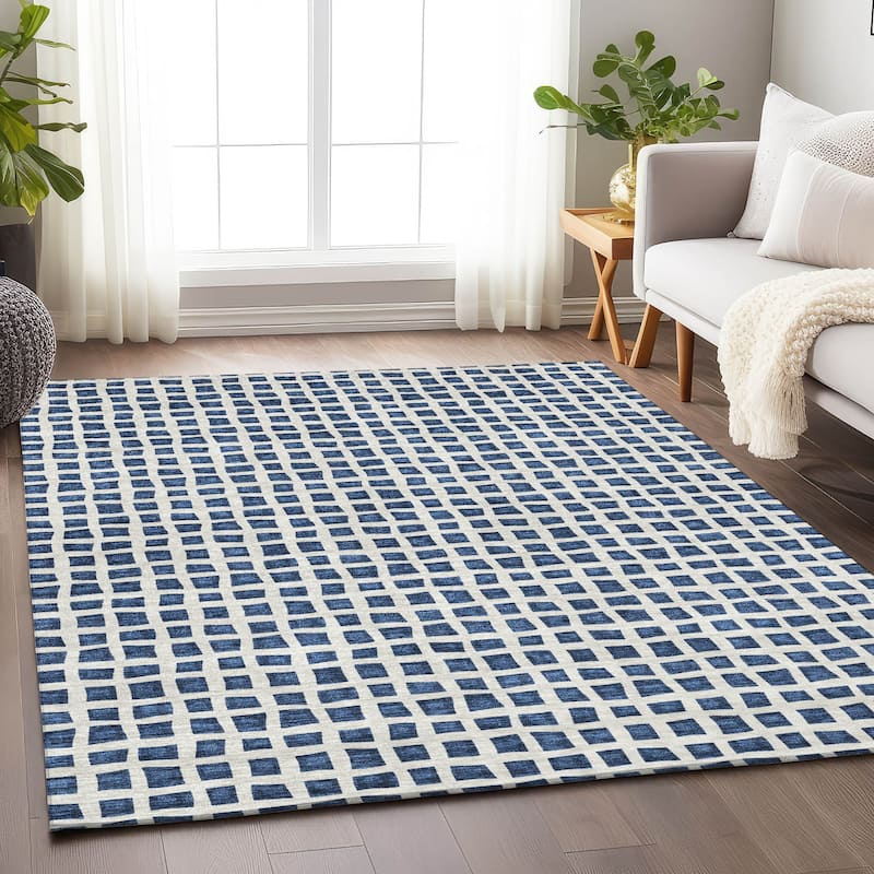 Premium Washable Super Soft Modern Contemporary Mayfield Rug - Navy - 2' 6" x 3' 10" - Rectangle