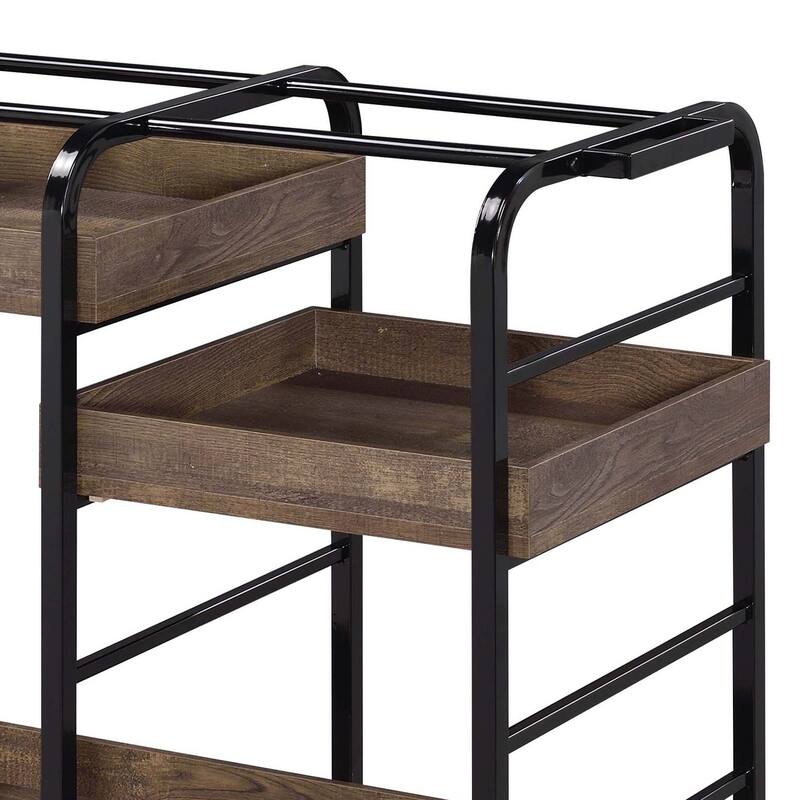 Serving cart with 3 Adjustable Trays