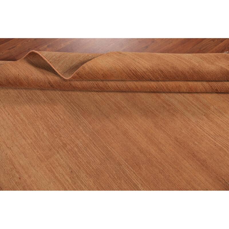 Modern Gabbeh Oriental Area Rug Hand-Knotted Solid Wool Carpet - 6'0" x 8'10"