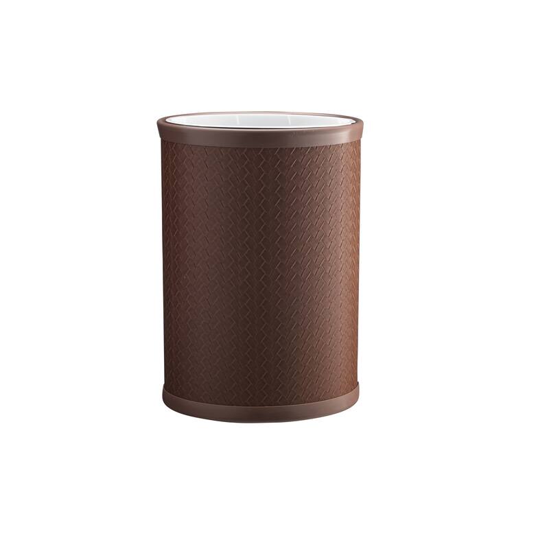SAN REMO 13qt Oval Wastebasket with Liner (2pc Set) - Brown