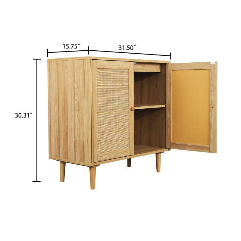 Rattan Storage Cabinet,Accent Cabinet with Doors, Buffet Cabinet with ...