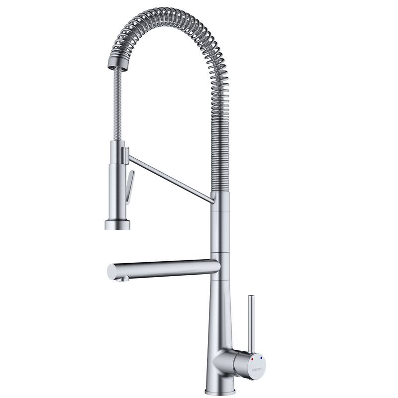 Karran Tumba Single-Handle Pull-Down Sprayer Kitchen Faucet - Stainless Steel