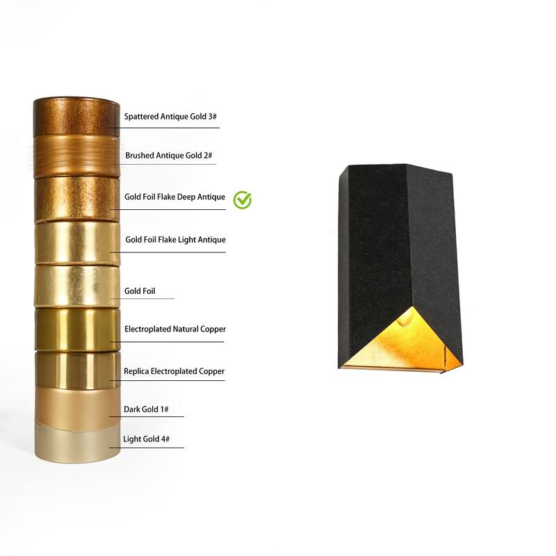 Modern 1-Light Black Gold Wall Sconce Bathroom Vanity Lights - W 4.3" x H 7.9"