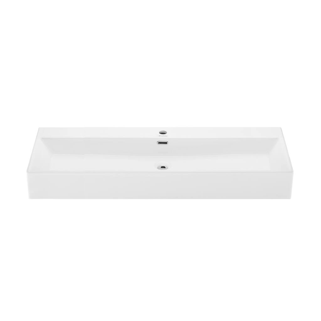 Reims 40" Rectangle Wall-Mount Bathroom Sink - 39.65" x 16.8" 5.65"