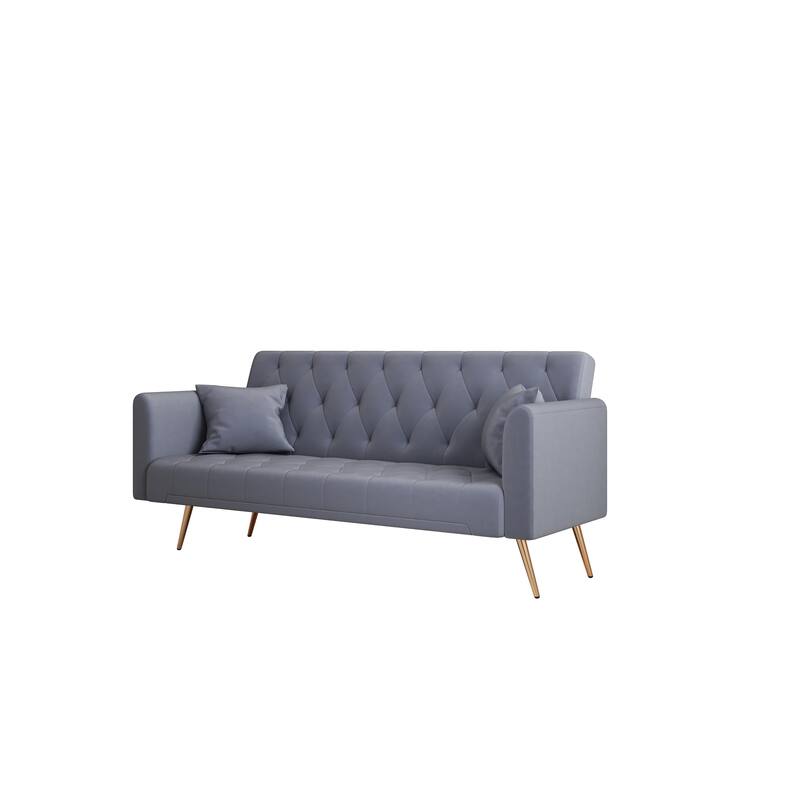 Modern 71" Button Tufted Convertible Folding Double Sofa Bed