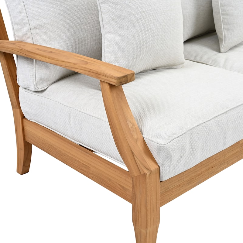 SAFAVIEH Couture Martinique Wood Patio Loveseat - 56"W x 35"D x 32"H
