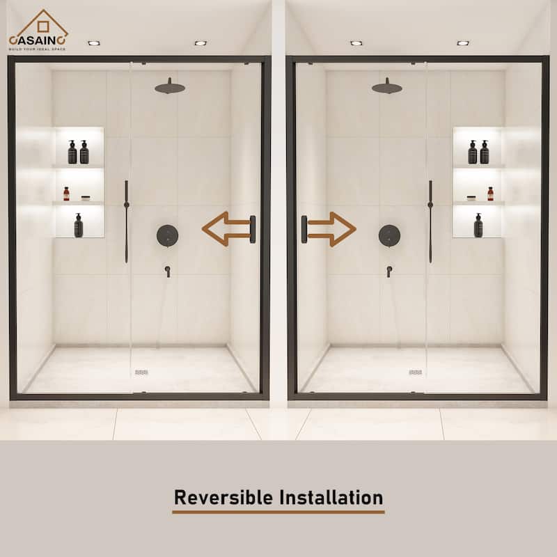 CASAINC 60 "x 72" Framed Single Sliding Shower Door