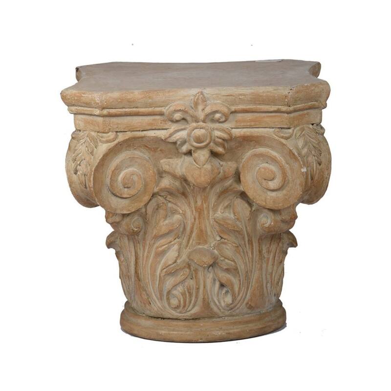 18.5 Brown and Beige Large Roman Column Cap Pedestal