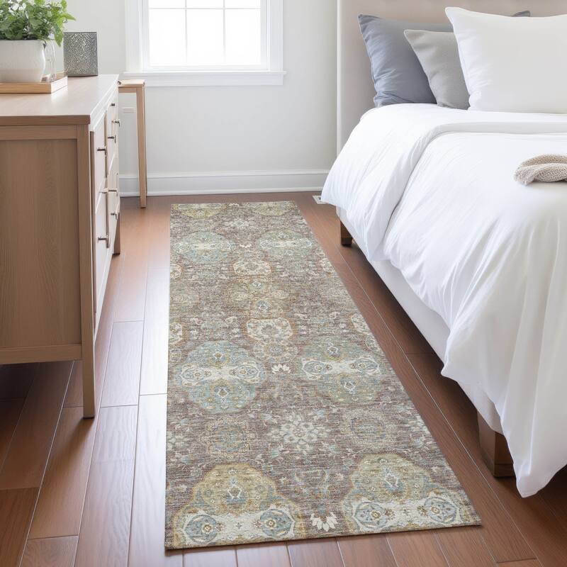 Machine Washable Indoor/ Outdoor Traditional Tracey Chantille Rug