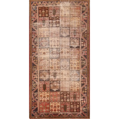 Hand Knotted Oriental 100% Wool Carpet Traditional Geometric Multi-Colored Bakhtiari Area Rug - 10' 2'' X 4' 11''