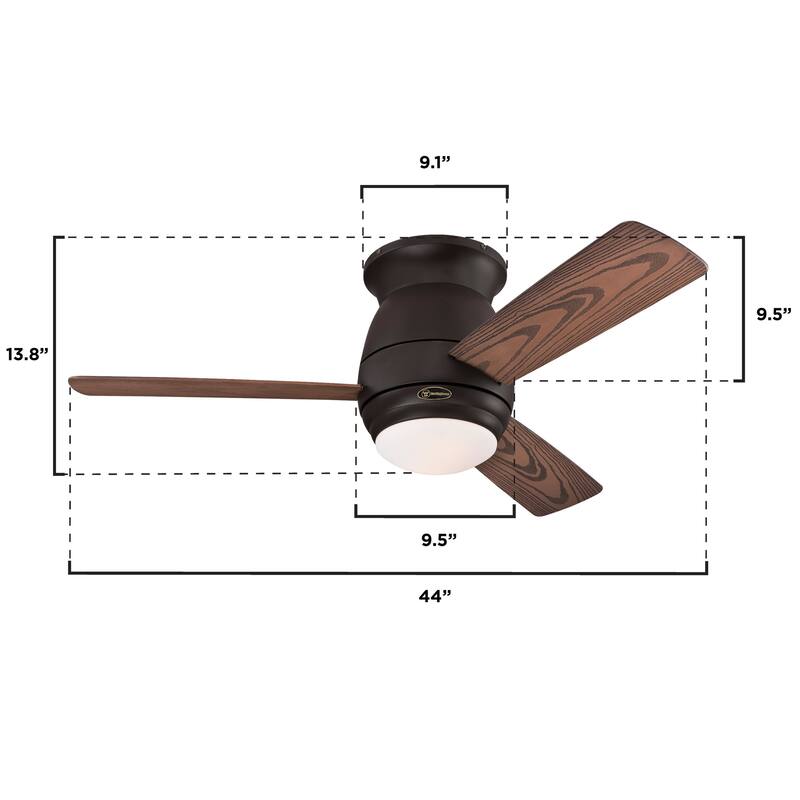 Westinghouse Lighting Halley Smart WiFi Ceiling Fan Indoor/Outdoor 44-Inch 3-Blade, Compatible with Amazon Alexa & Google Home