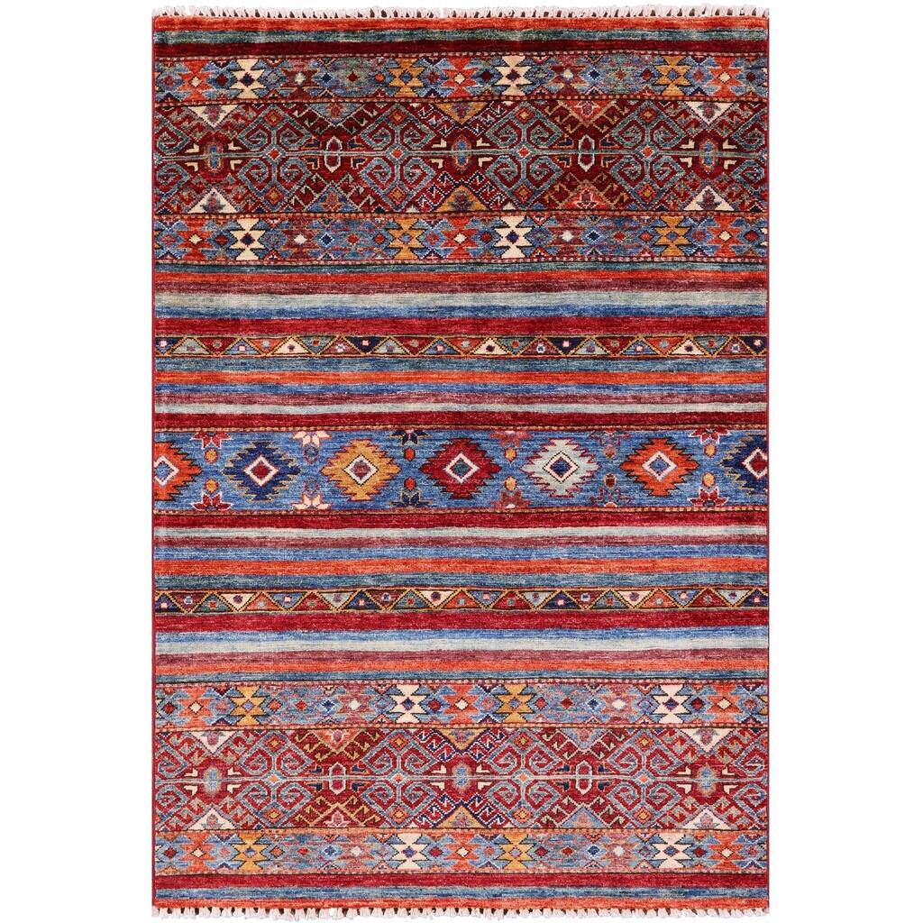 Golden Nile Khorjin Persian Gabbeh Handmade Wool Rug - 3' 5" X 4' 11"