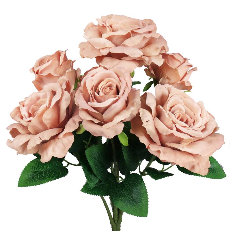 Set of 2 Light Cafe Artificial Grand Rose Flower Stem Bush Bouquet 22in - 22" L x 12" W x 12" DP