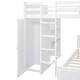 preview thumbnail 14 of 12, Multifunctional Design Loft Bed with Ladder, Wardrobe, Desk and Bookshelves, Full size, White