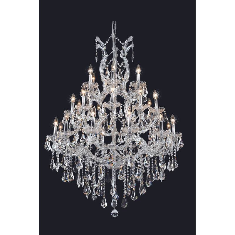 Indigo Home 28 light Chrome Chandelier Clear Royal Cut Crystal - Chrome