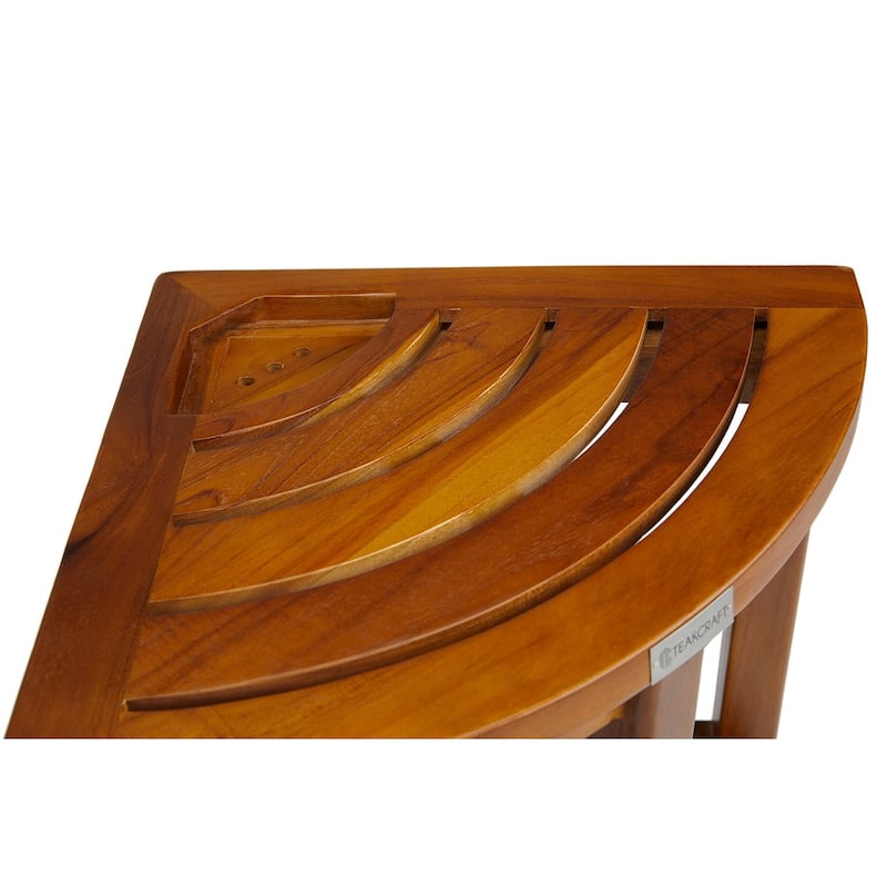 TeakCraft The LOKI, Teak Corner Bench With Basket