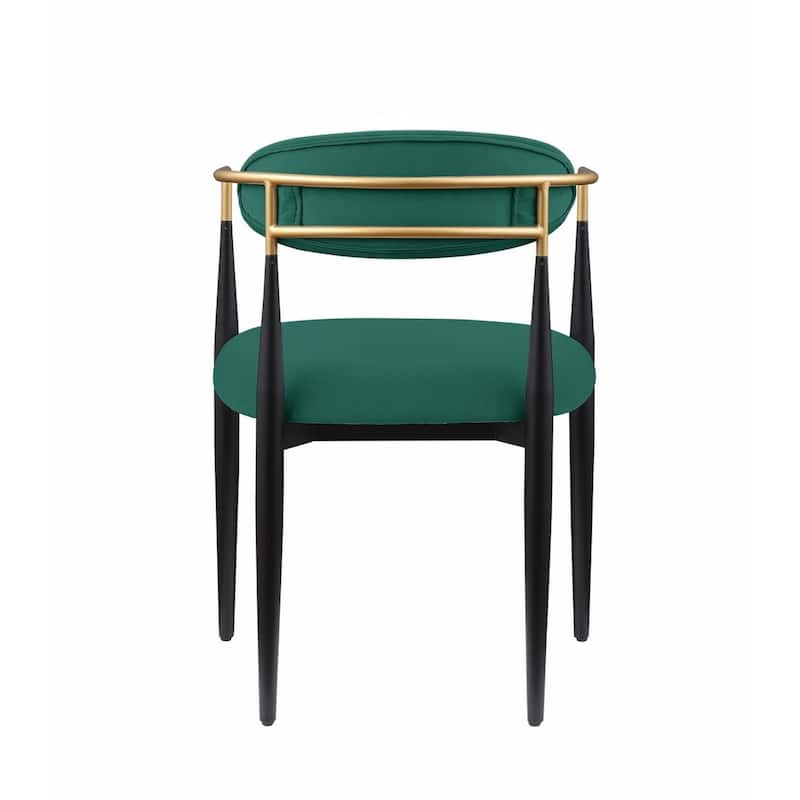 Black and Gold/Green Fabric Upholstered Metal Frame Dining Chair, Set of 2, Sturdy Dining Chair for Dining Rooms - 22.75