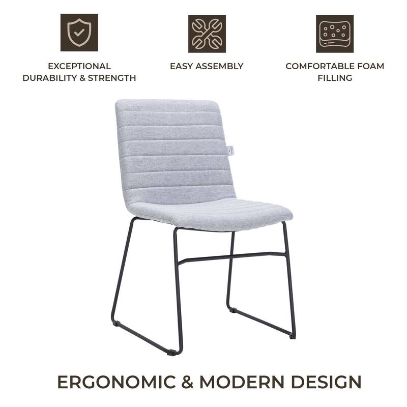 Zylar Modern Leather Guest Chair with Lumbar Support, Stainless Steel Base, High-Density Foam, Floor Protectors, 300 lb Capacity