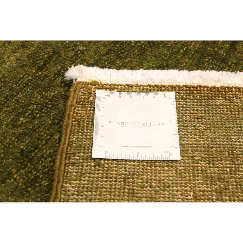 ECARPETGALLERY Hand-knotted Vibrance Green Wool Rug - 4'0 x 6'2
